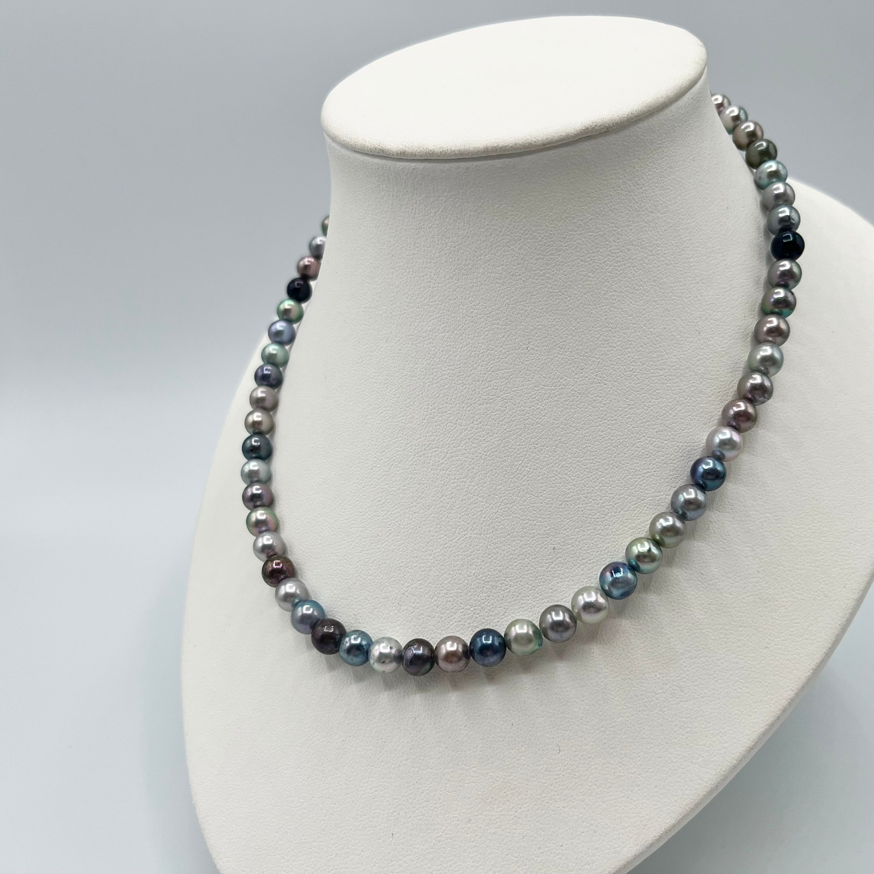 アコヤ真珠染めマルチカラーネックレス 6.5-7.0mm | OISE JEWELRY