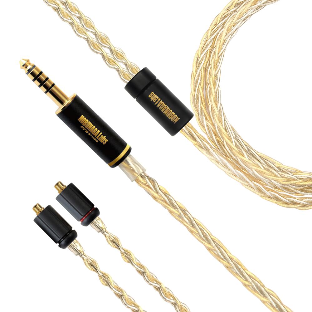 【特選アウトレット】総角(あげまき):NOBUNAGA Labs HYBRID:4.4mm5極バランス/MMCX:8芯パラジウムメッキ+純銀線金メッキ