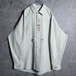 Light green embroidery design Tyrolean shirt