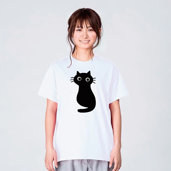 黒猫 Tシャツ ブランド メンズ レディース おしゃれ かわいい 白 夏 プレゼント 大きいサイズ 綿100% 160 S M L XL |  デザインTシャツ通販サイトのshortplate(ショートプレート) powered by BASE