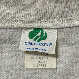 【GIRL SCOUTS】80s USA製 霜降りグレー スウェット トレーナー ロゴ プリント ガールスカウト XL ヴィンテージ  US古着