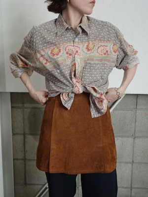 〈vintage〉patchwork flower shirt