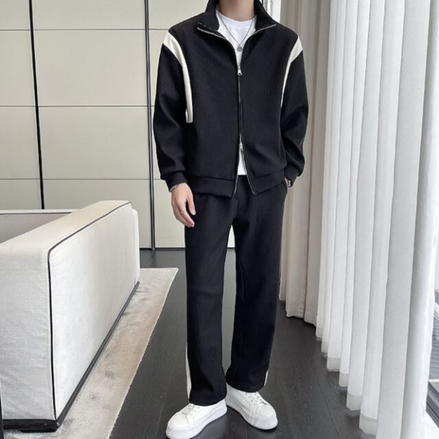 予約販売】メンズ セットアップ 上下 ジャージ スエット 長袖 無地