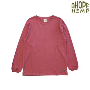 A HOPE HEMP アホープヘンプ STG-018NC レギュラーL/S Tシャツ 長袖Tシャツ ヘンプ55% オーガニックコットン45% 10オンス メンズ Scarlet