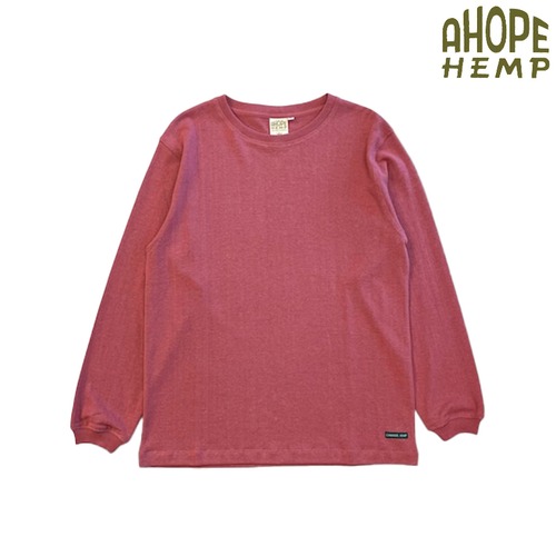 A HOPE HEMP アホープヘンプ STG-018NC レギュラーL/S Tシャツ 長袖Tシャツ ヘンプ55% オーガニックコットン45% 10オンス メンズ Scarlet