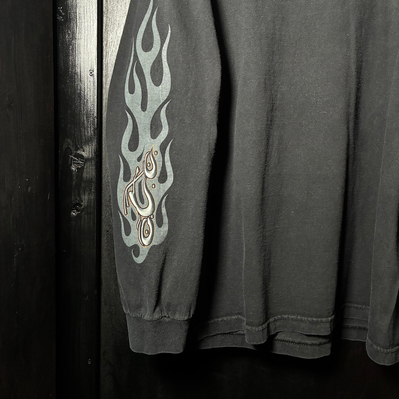 ORANGE COUNTY CHOPPERS ロンT 袖フレイム バイカー チョッパーズ フェードブラック