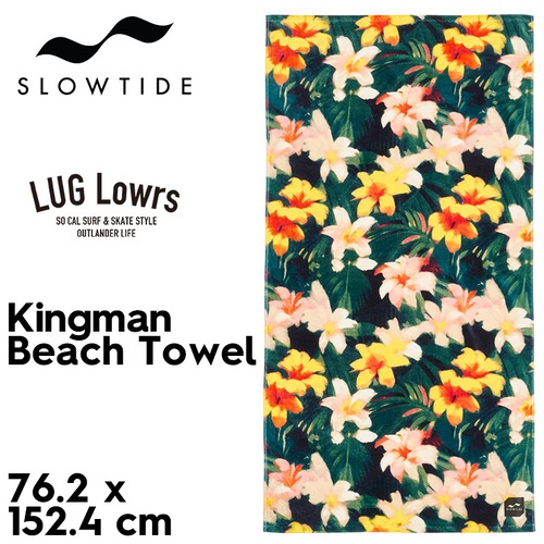 SLOWTIDE スロータイド ビーチタオル 大判タオル バスタオル コットンタオル 総柄 花柄 サーフ 海 プール キャンプ アウトドア KINGMAN BEACH TOWEL 30×60インチ STRP063 日本代理店正規品