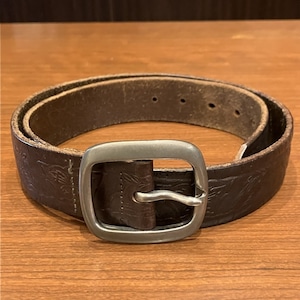 RALPH LAUREN CARVING LEATHER BELT ITALY製