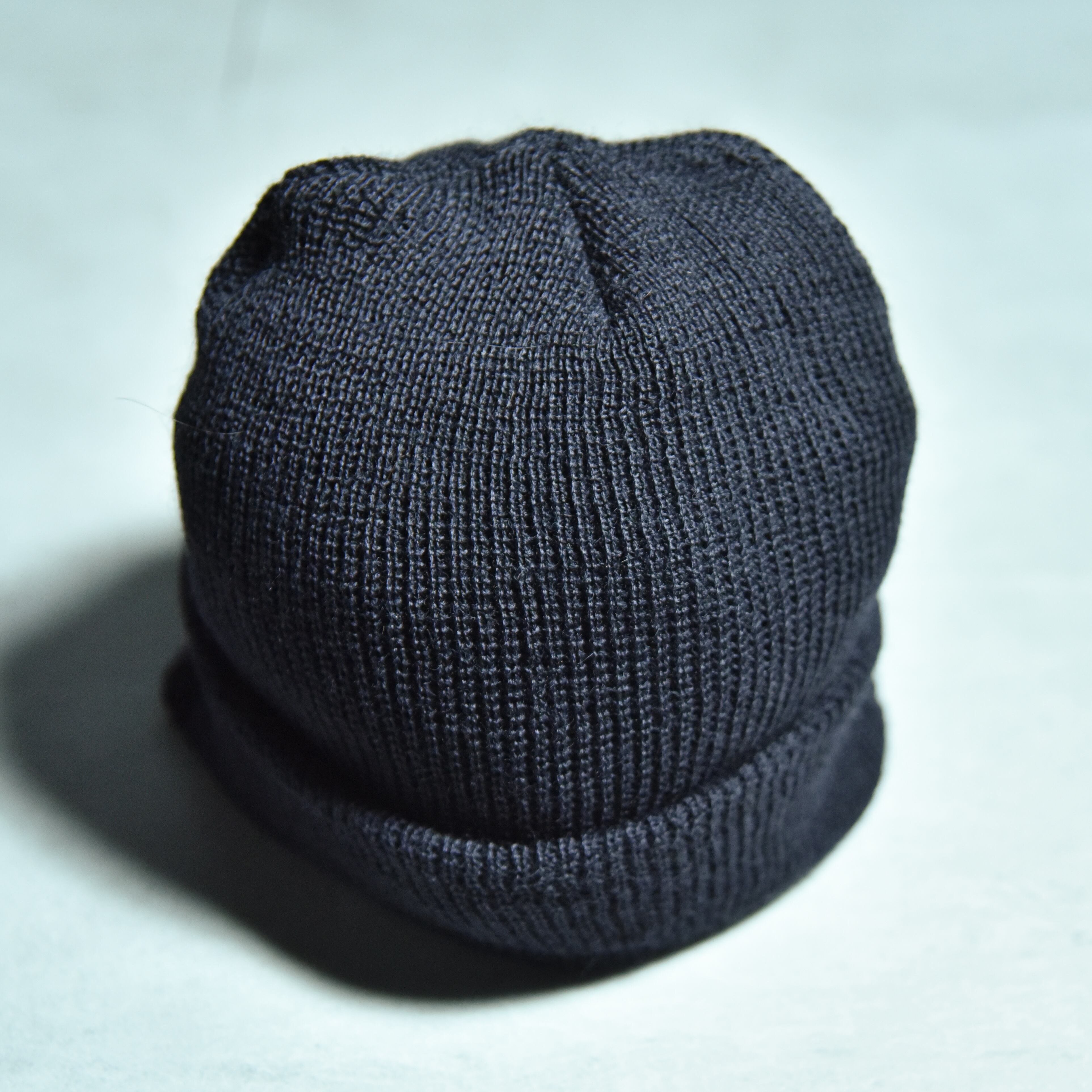 DEAD STOCK】Made in USA Knit Cap BLACK アメリカ製 ツバ付き ニット