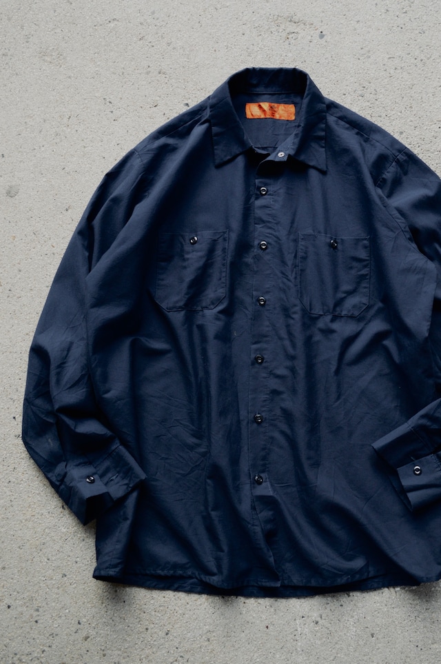 REDKAP 90's SP14 Poplin Light Work Shirt Made in Haiti Dark Navy XL-REGULAR レッドキャップ 旧タグ ポプリン ワークシャツ