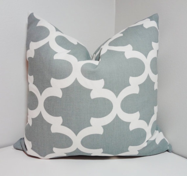  Gray & White Moroccan Geometric Print Cushion Covers