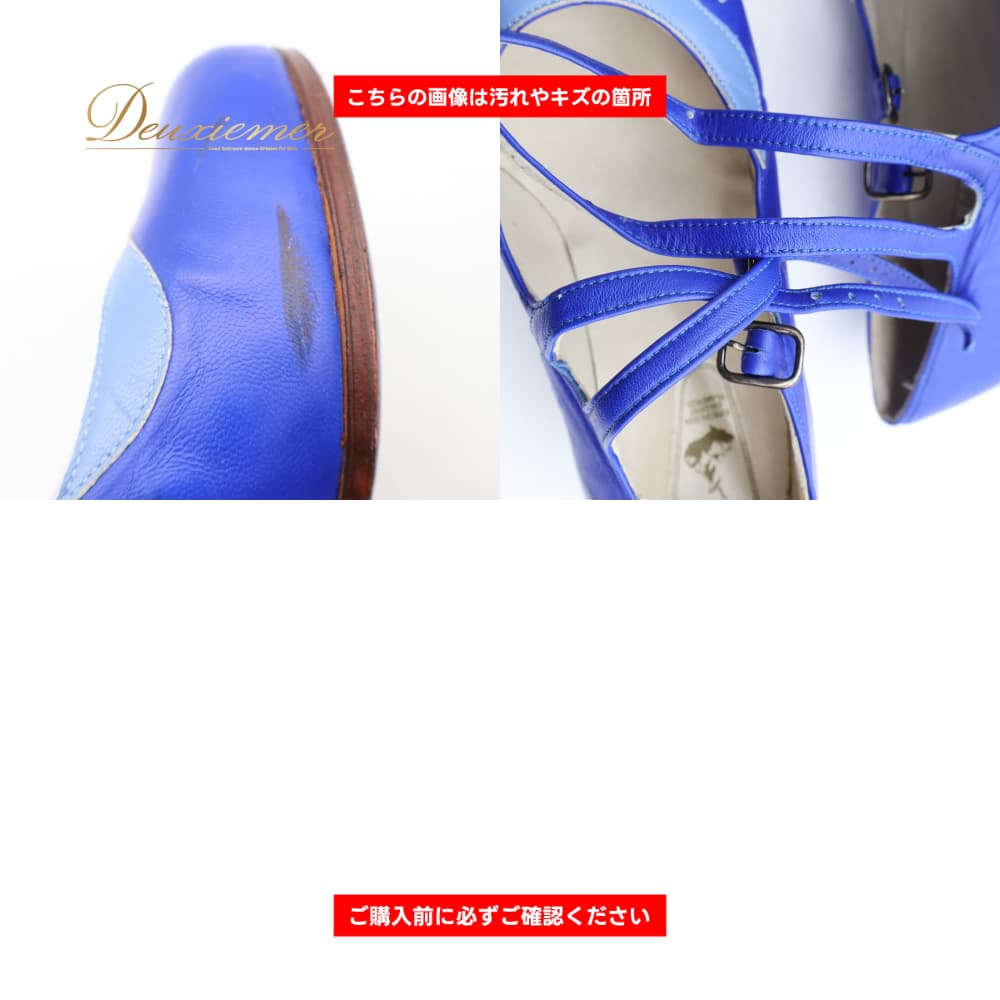 フラメンコ 衣装 Menkes メンケス 35 1/2 ダンスシューズ 靴 ブルー系