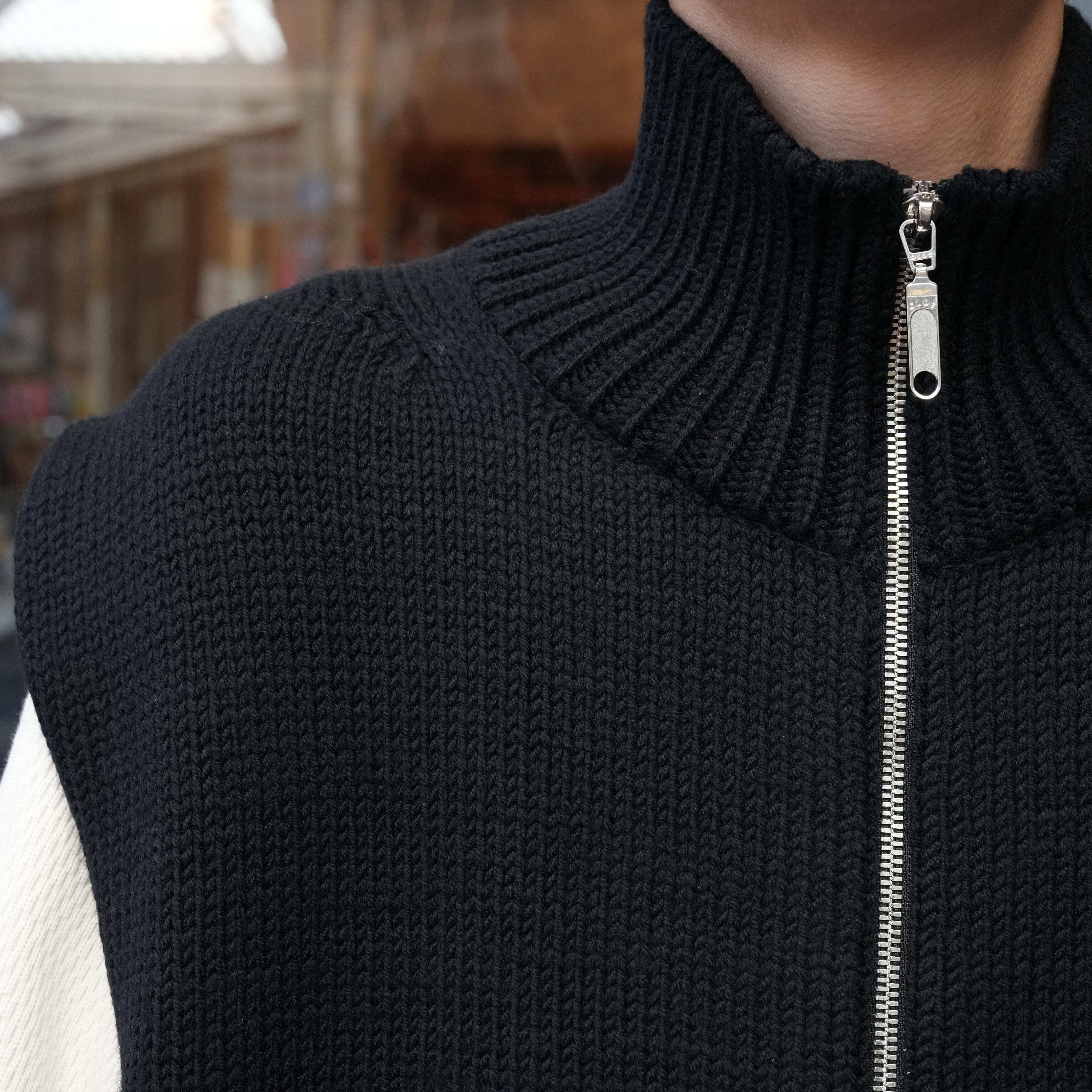 トップス Olde H&Daughter WOOL DS KNIT VEST Olde H & Daughter Ex. WOOSTED WOOL DRIVERS KNIT