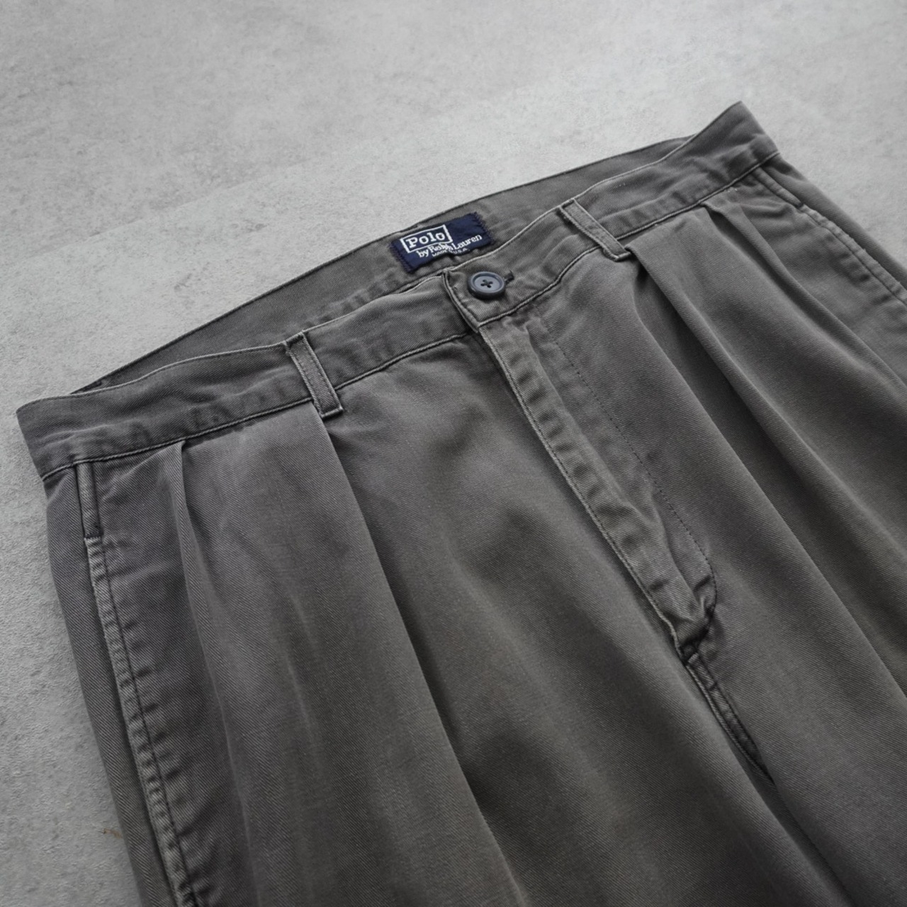 90s 初期型 USA製 Polo by Ralph Lauren POLO CHINO "faded black" [W32.5L29.5相当] 古着 - 4