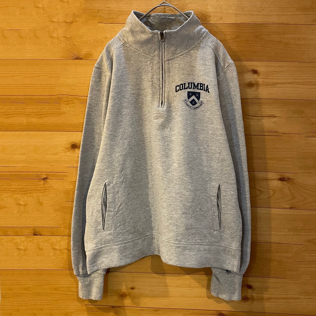 【REDSHIRT】コロンビア大学 カレッジロゴ ハーフジップ スウェット ワンポイント アメリカ古着