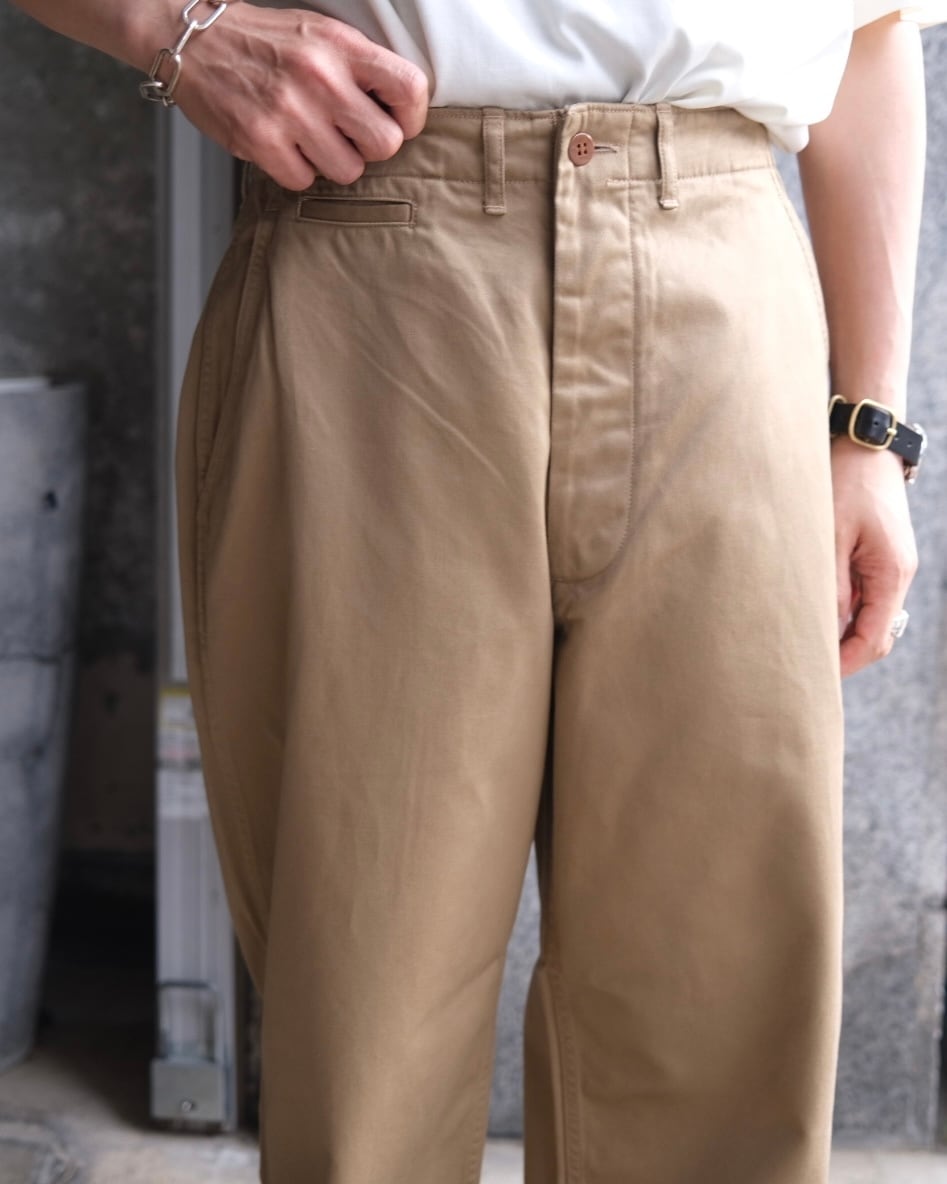 CIOTA “Weapon M-45 Khaki Chino Trousers (One Wash)” | Lapel online