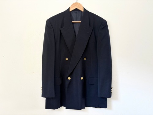 80～90s CONCORDIA Wool & mohair double navy blazer MADE IN JAPAN