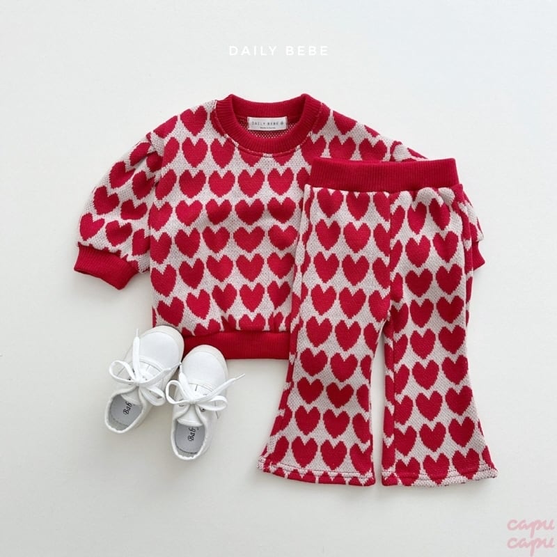 «sold out»«ジュニアサイズあり» ハートフレアセットアップ