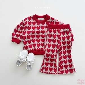 «sold out»«ジュニアサイズあり» ハートフレアセットアップ