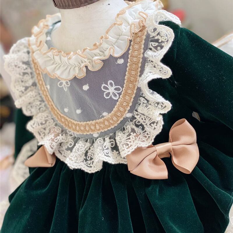 ワンピース ロリータ キッズ服 女の子 春 秋 短い丈 ドレス