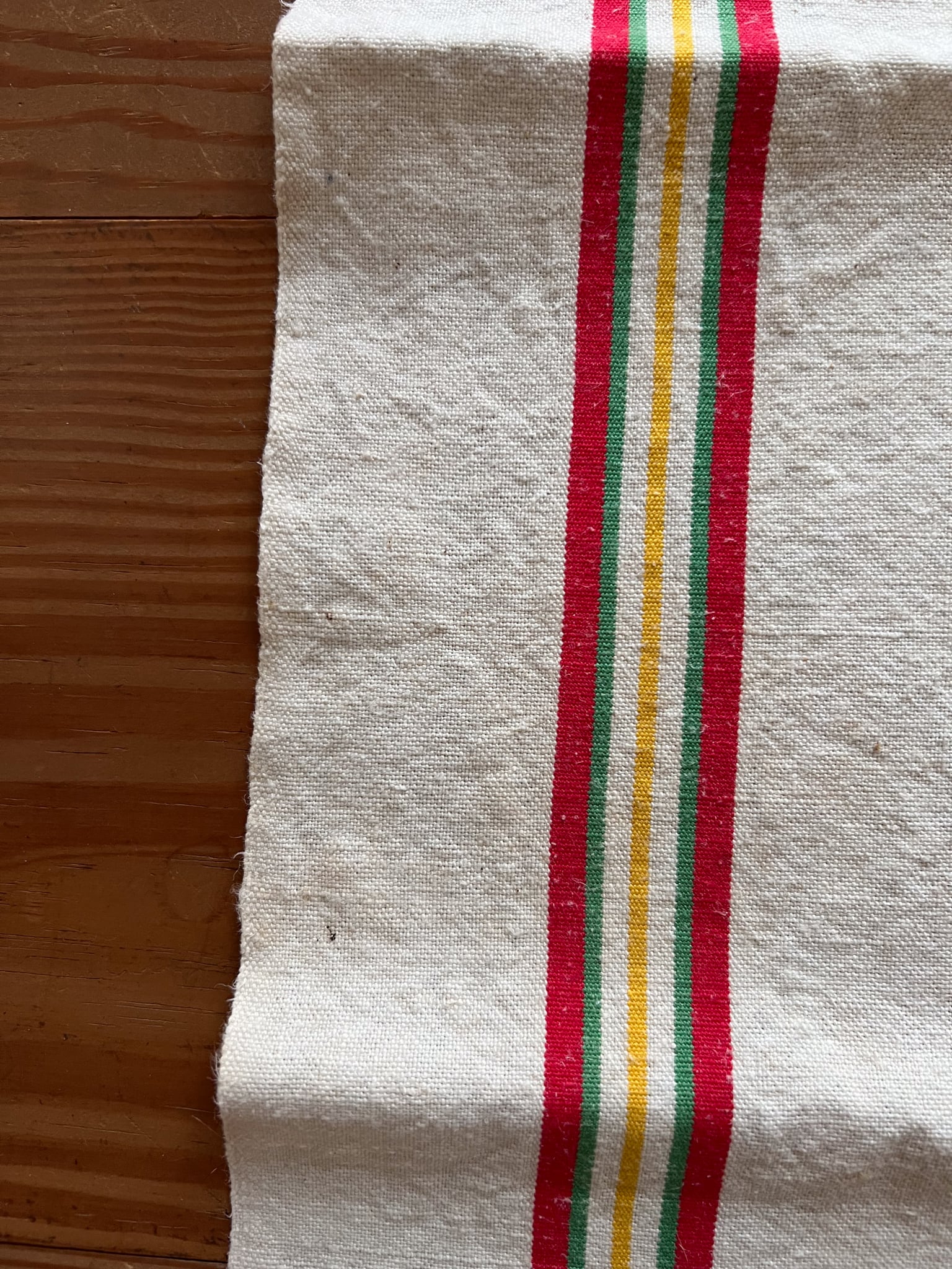 フレンチリネンのバスク柄クロス *フレンチアンティーク