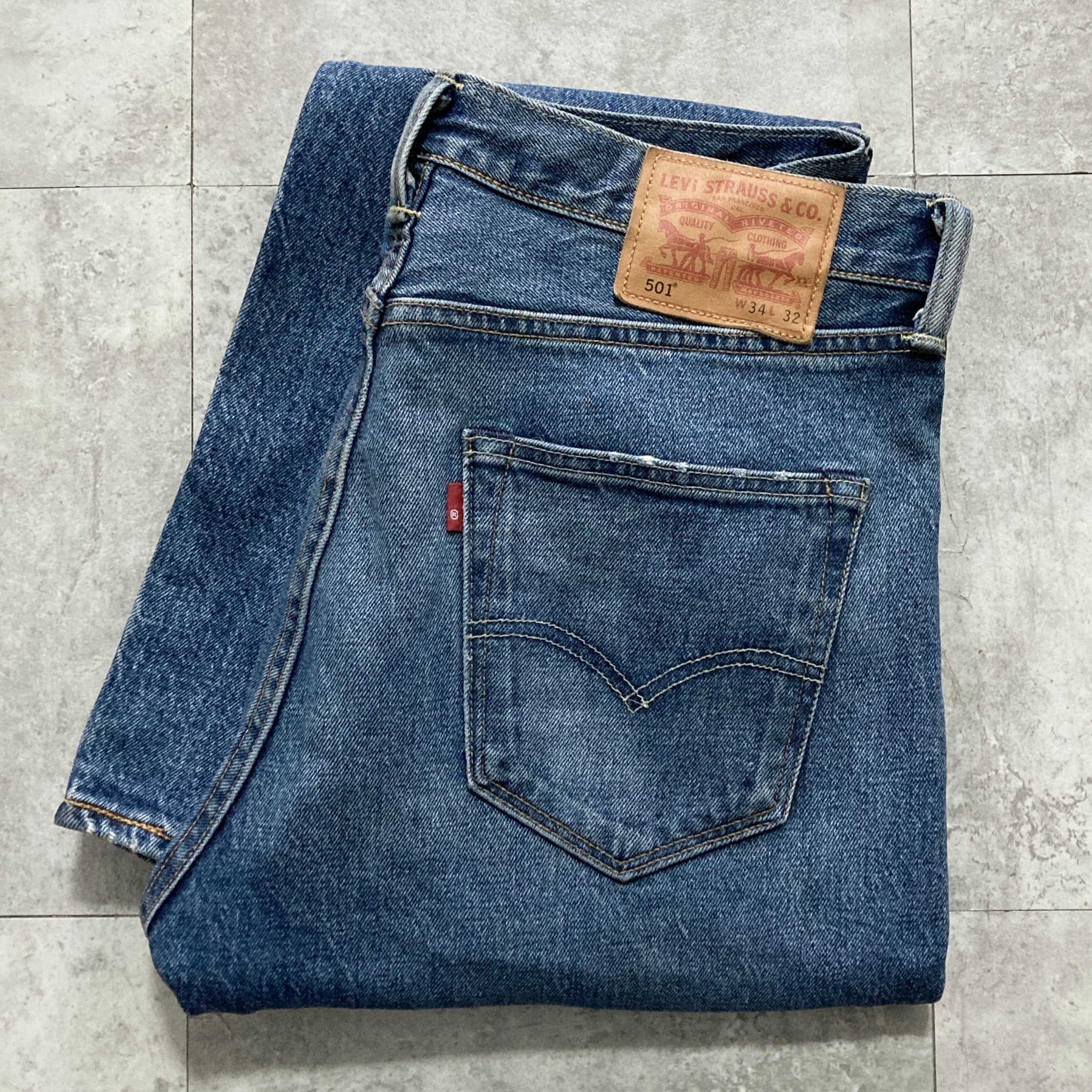 W34 L32】US.Levis 501 リーバイス USA製 アメリカ製 レザーパッチ
