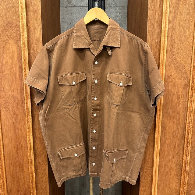 1960'S VINTAGE S/S WORK SHIRT BROWN ⑧