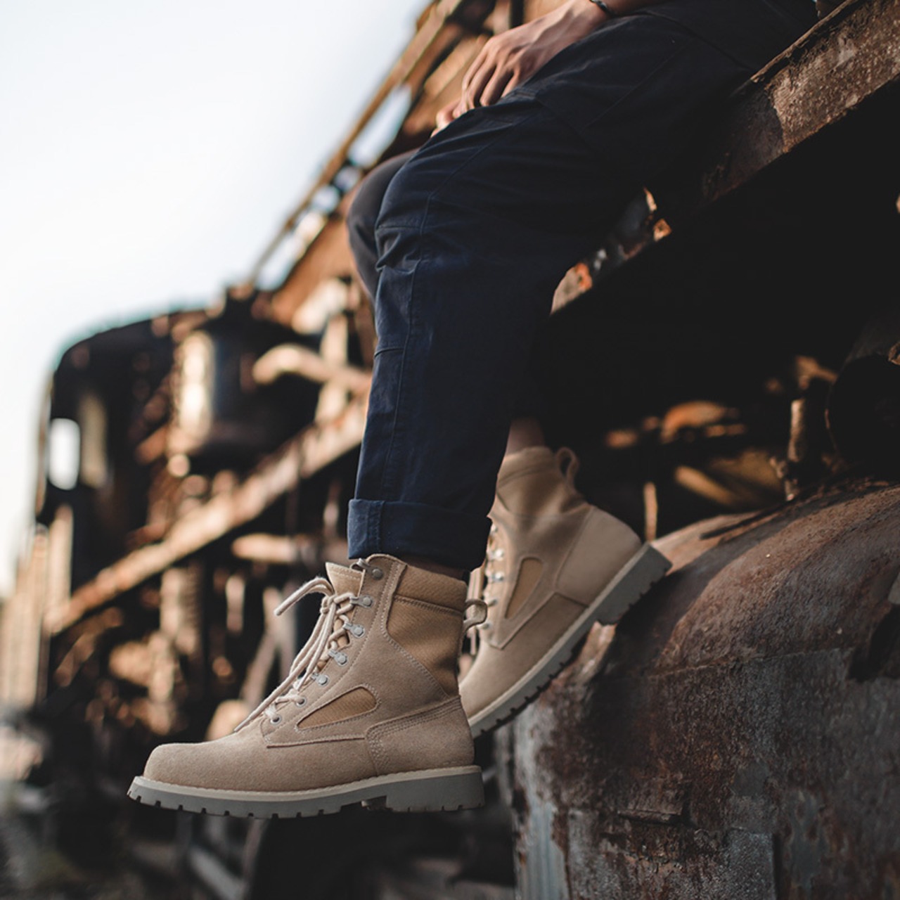 Sand Suede Lace-Up Boots / サンド スエード レースアップ ブーツ