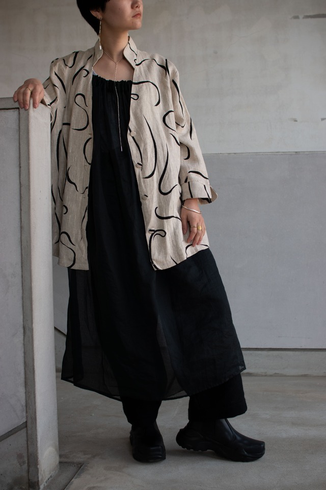 1970-80s abstract print linen jacket