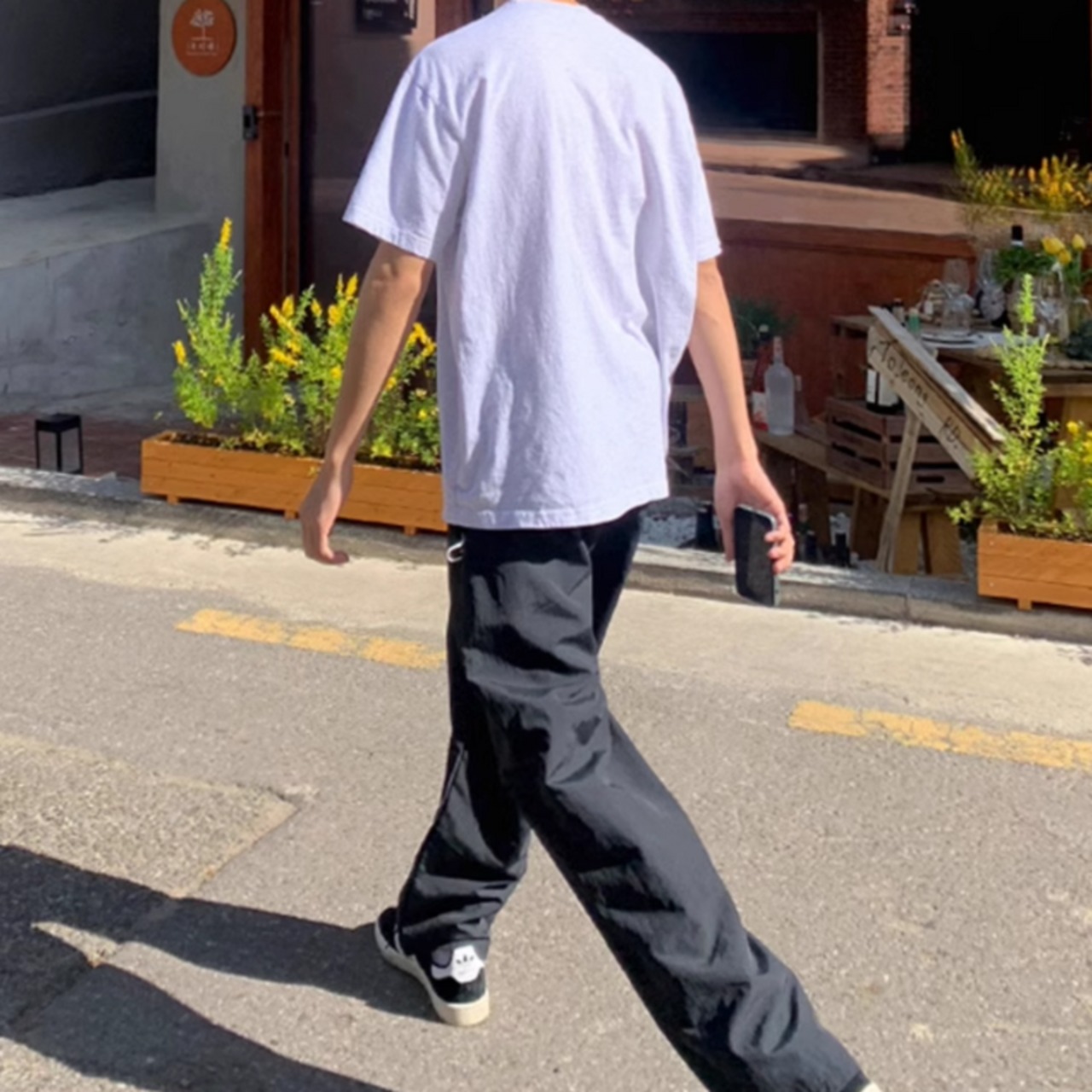 薄ルーズストレートカジュアルパンツ　0648