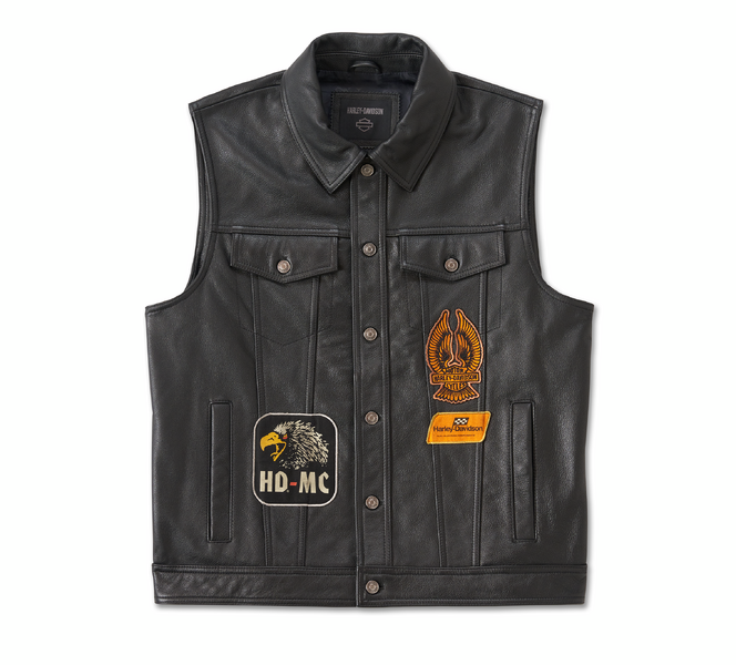 美品 BURNY レザーベスト バイカーベスト HARLEY-DAVIDSON バイク