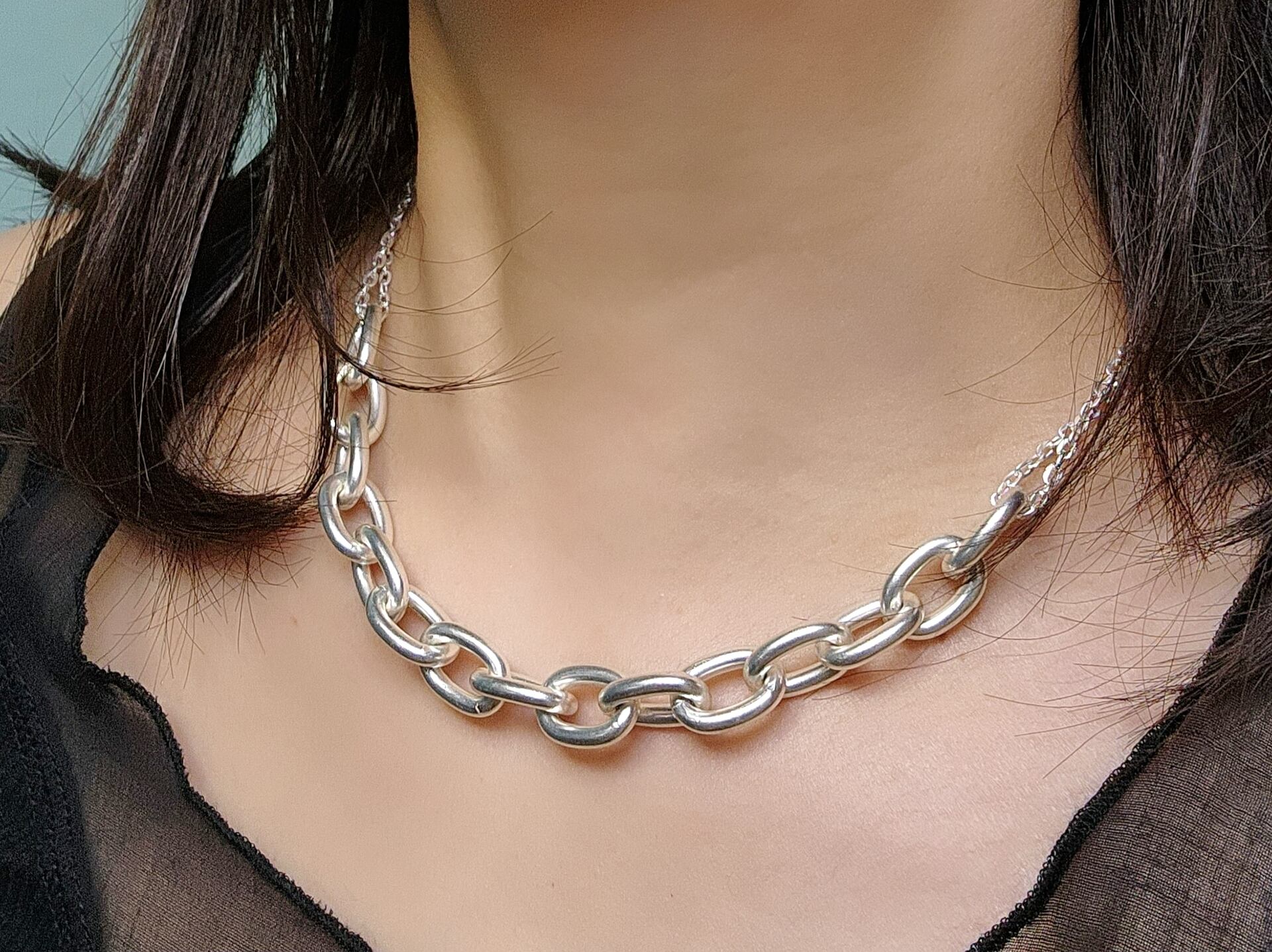 在庫限り☆LASTOFF‼》チェーンネックレス〔マットシルバー〕 【MT-Ns