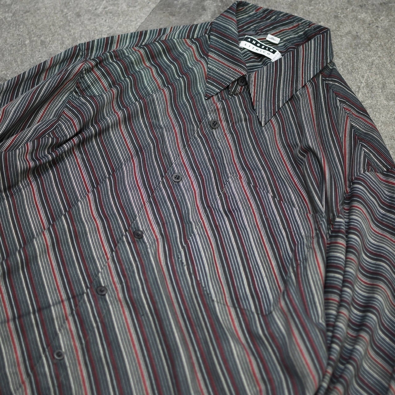 smooth cloth multi diagonal stripe shirt