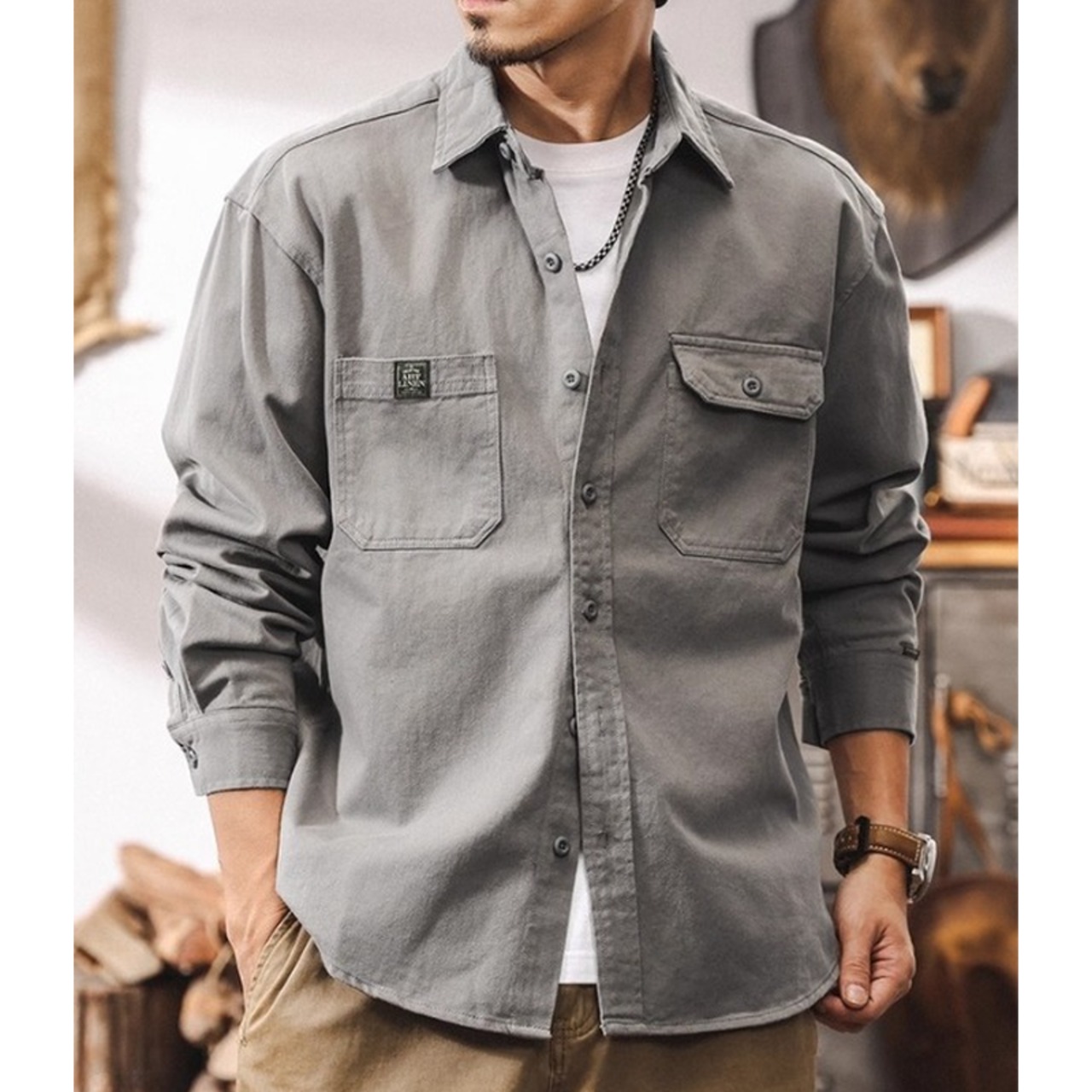 ビッグポケットワークシャツ 10207