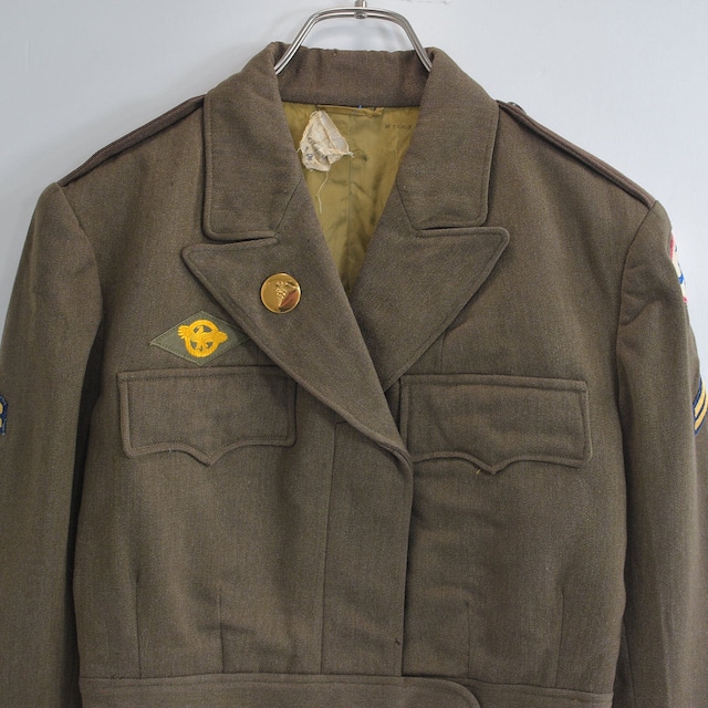 40s～ U.S.ARMY アメリカ陸軍 IKE JACKET アイクジャケット WWⅡ 第二次世界大戦 ヴィンテージ ミリタリー ビンテージ USA古着 レディースS相当