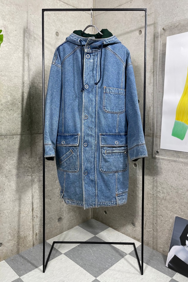 80s "benetton" denim half coat