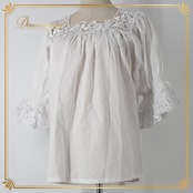 フォークダンス 衣装 LOUIS ルイス トップス ブラウス ホワイト系 花 花柄 刺繍 かわいい 白 明るい 練習 レッスン ダンス衣装 イベント ステージ おしゃれ レディース