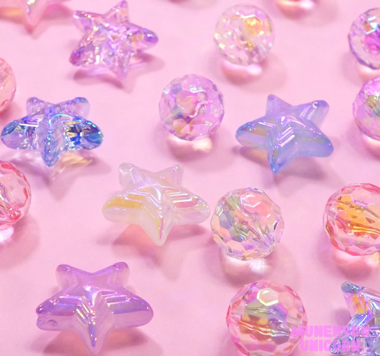 422【1個】高品質 オーロラ キラキラカット ビーズ | デコパーツと