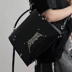 Backpack, Dark Punk Studded Thorn Design Student School Bag (ME291)