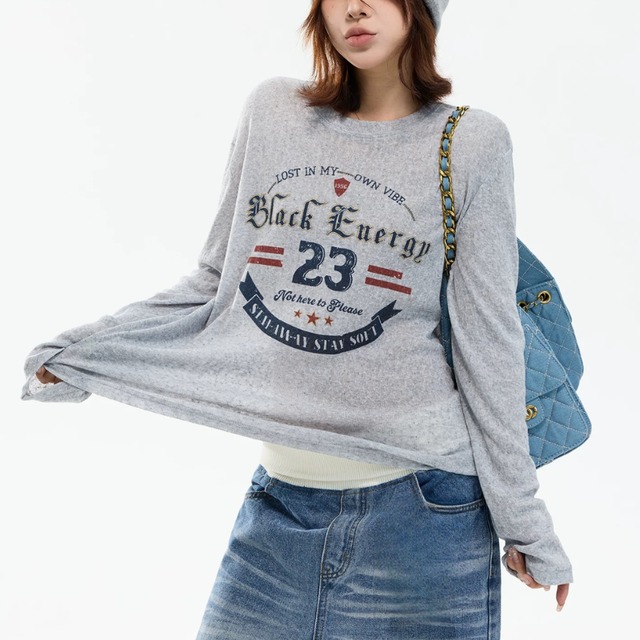 american graphic sheer long tee　アメリカングラフィックシアーロングティー　J2164