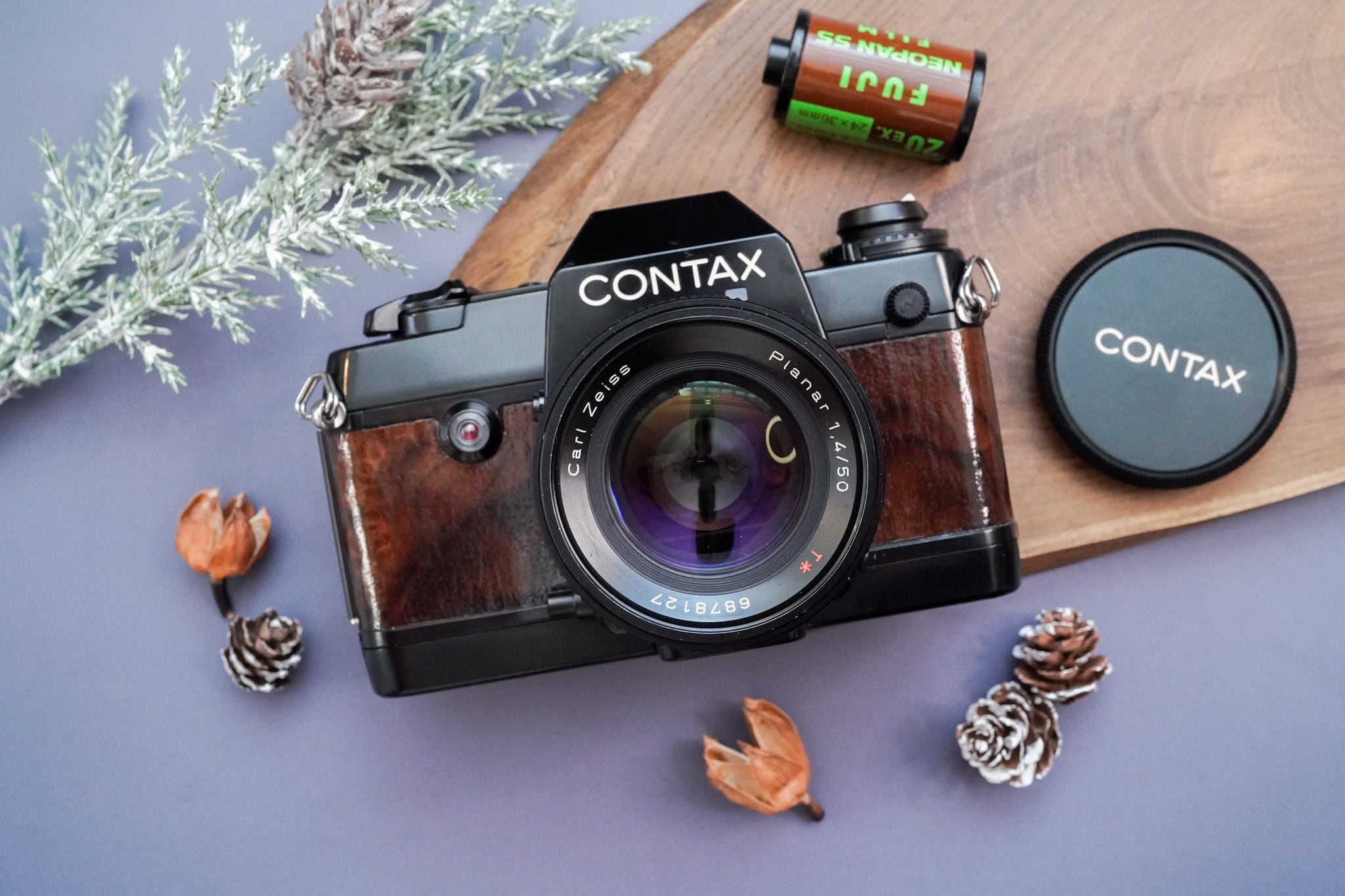 クラロウォルナット CONTAX 137 MD Quartz レトロフィルムカメラ 天然 ...