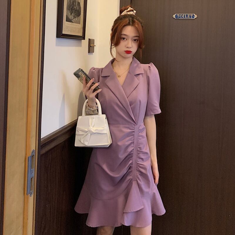 サマープリーツスタイルウェスト薄手ドレス レッドスカート 夏物 1号婦人88095869630