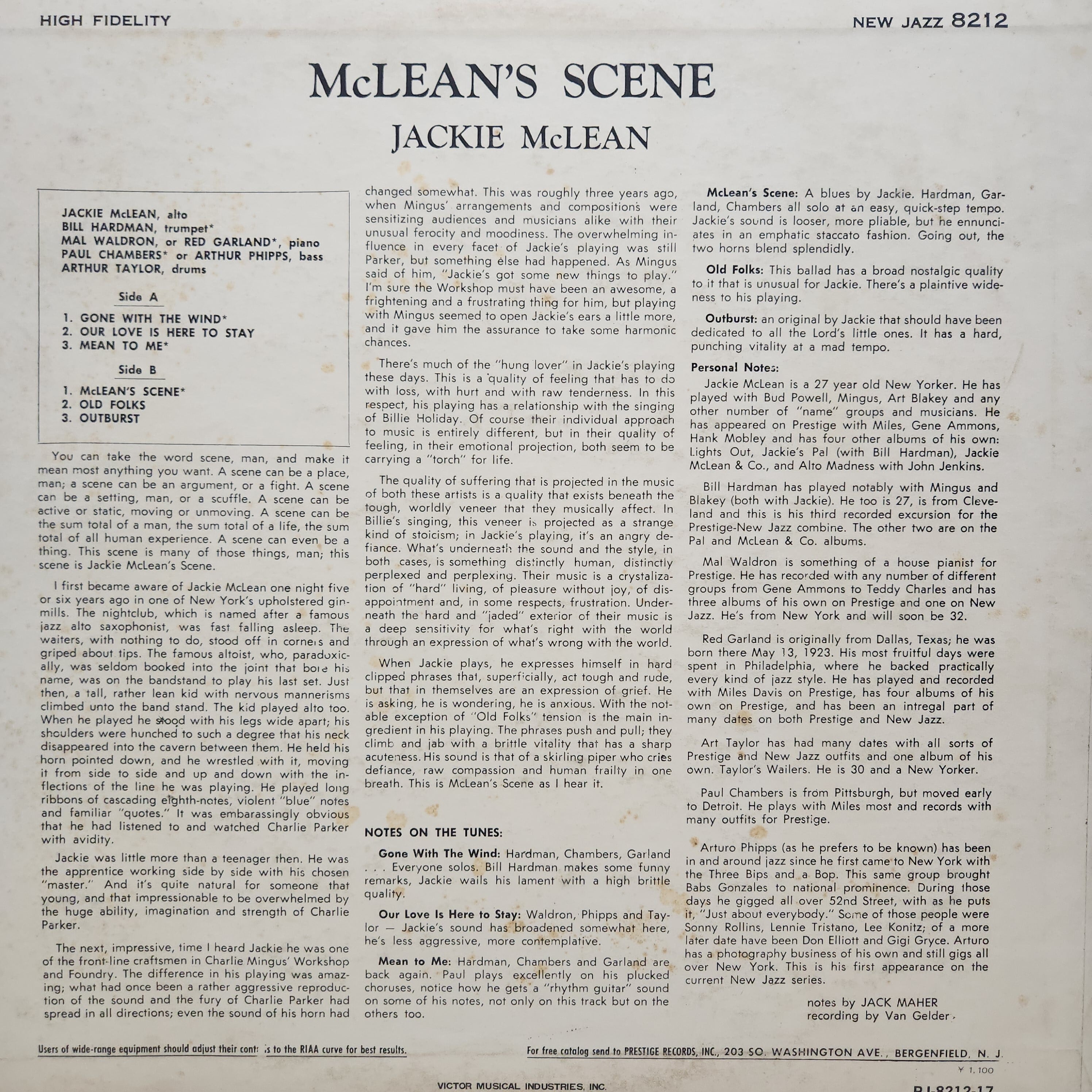 Jackie McLean / McLean's Scene [PJ-17-8212] - 画像2