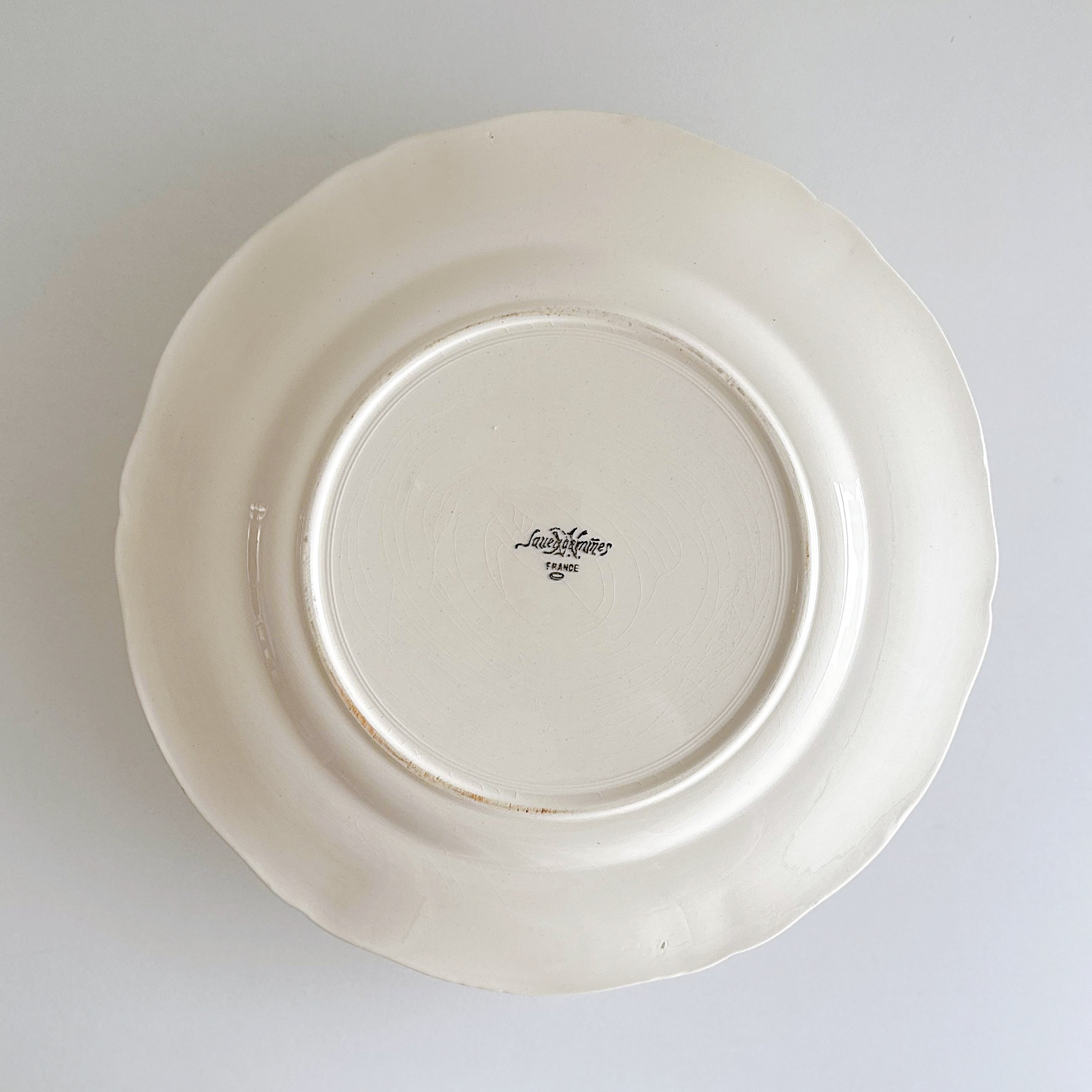 Sarreguemines サルグミンヌ 大皿プレート 花リム（フランス） | ぽわ