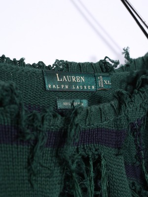 REMAKE / zipper custom border boro knit