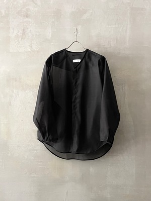 T/f Lv4 organdy collarless western shirt - black