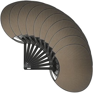 【人気】日本製 うちわ 黒 無地 10枚セット 通常サイズ (横幅：242mm 縦幅：344mm) 手作り用に