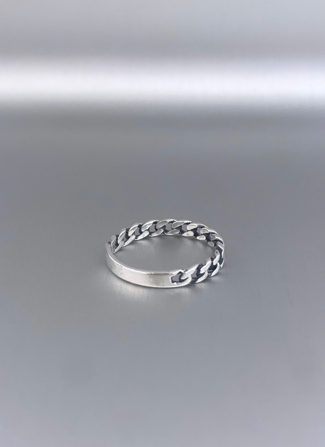 (SV925)plate×chain slim ring