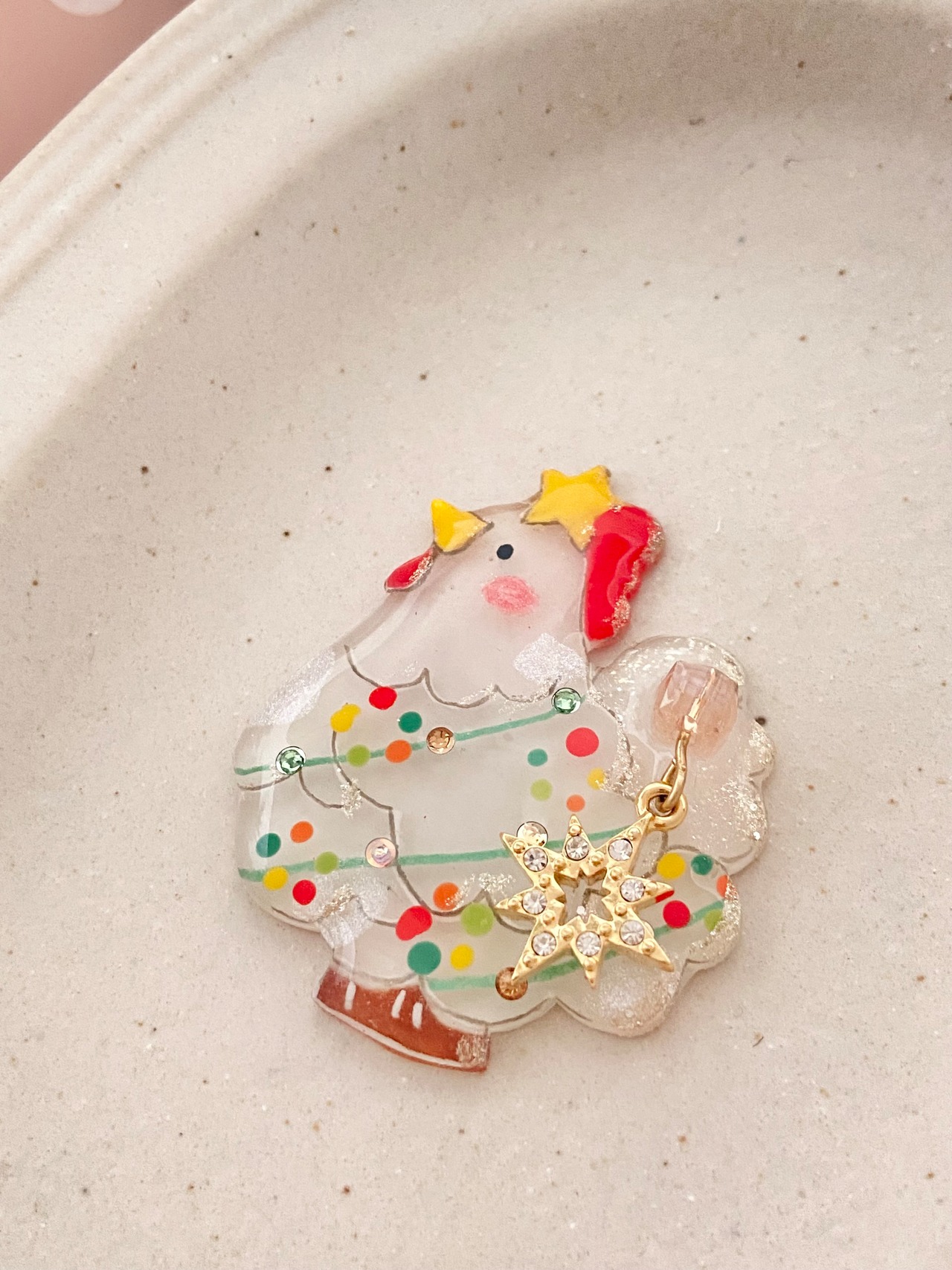 ブローチ『コッコの木-飾り付けできただる☆』