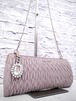 ◆miu miu ミュウミュウ MATELASSE マテラッセ チェーンストラップ クロスボディ レザー ショルダー クラッチ バッグ ポーチ 薄ピンクx銀◆